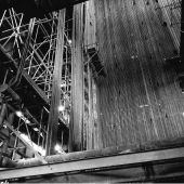 Castle Donington construction. 21 February 1955 Photo supplied by Andrew James Castle Donington construction