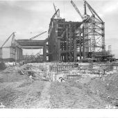 Castle Donington construction. 23 June 1954 Photo supplied by Andrew James Castle Donington construction