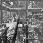 Castle Donington construction. March 1953 Photo supplied by Andrew James Castle Donington construction