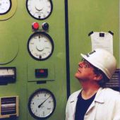 Geoff Atherton looking at 108 MWs in Plant Control Room.