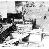 Excavation and shuttering for construction joints on Boiler House looking north