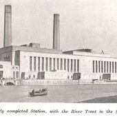 Staythorpe A - nearing completion with the River Trent in the foreground